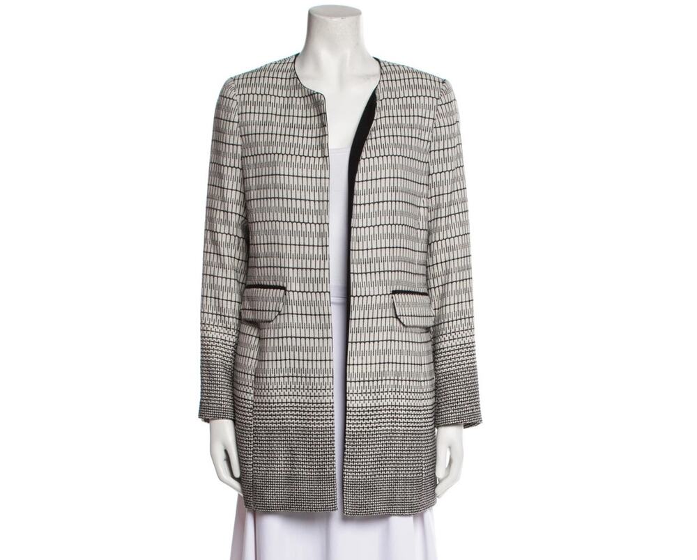 Cynthia Rowley  Spring Coat Neutral Printed Embroidered Black/White Size  Medium